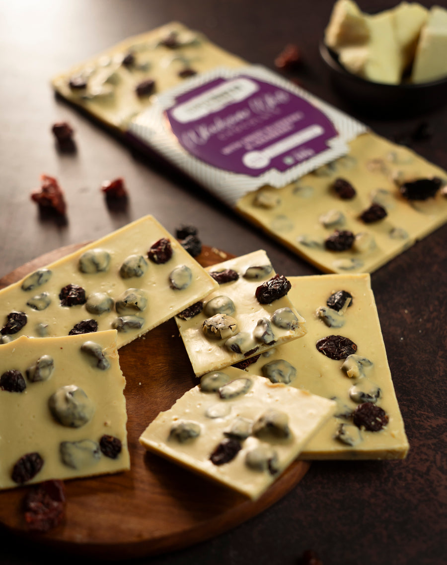 Wholesome White Chocolate with Dried Cranberry & Blueberry - 200gms
