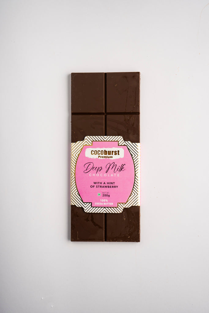 Deep Milk Chocolate with a hint of Strawberry - 200 g